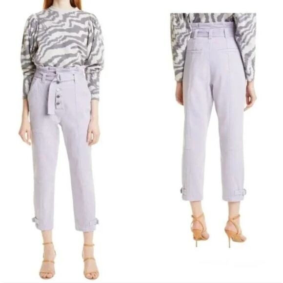 Ted Baker Flint Paperbag Tapered Leg Jean Lavender 25 High Waist spring pastel - Picture 1 of 11